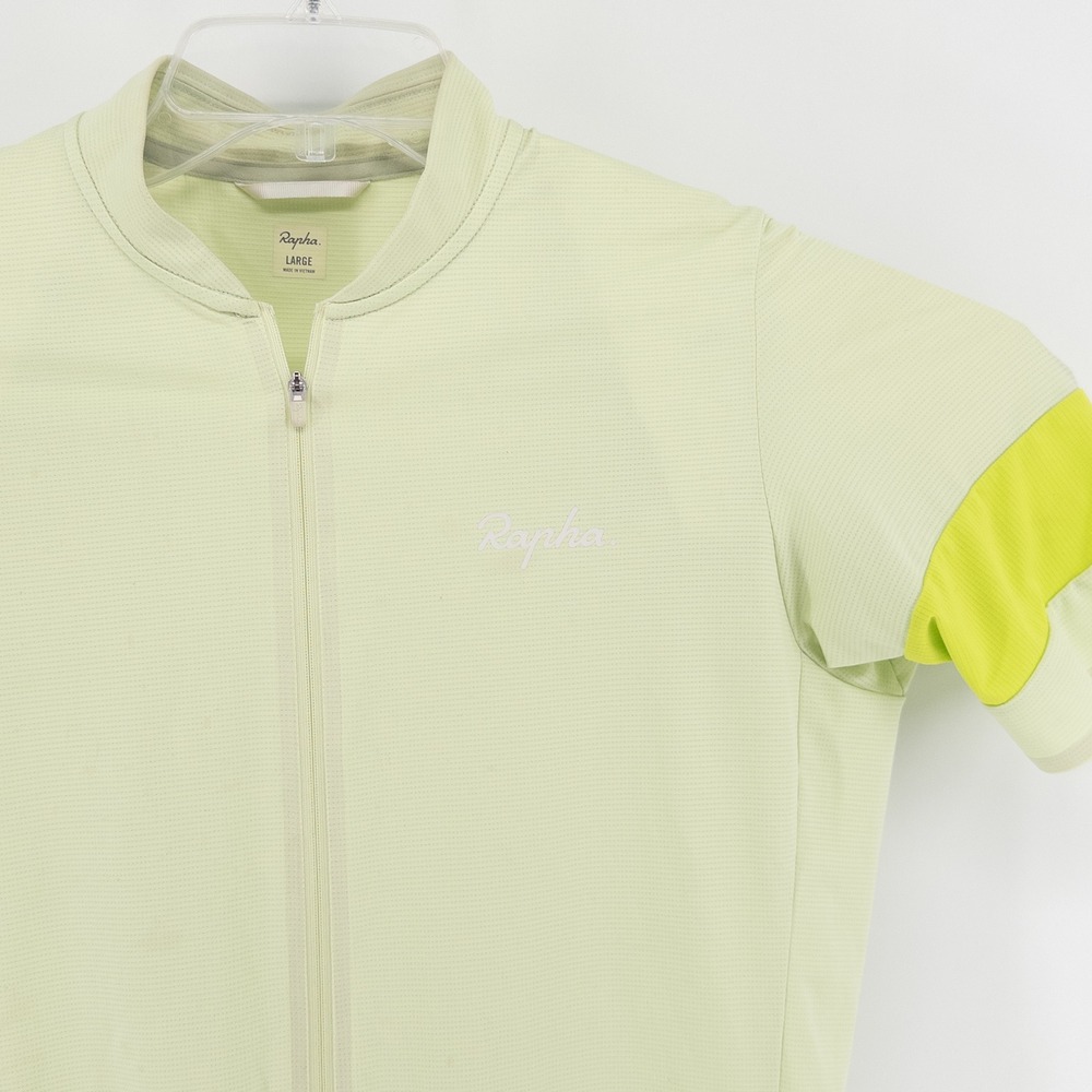 Rapha Mens L Classic Flyweight Cycling Jersey Pale Green Short Sleeve Full Zip